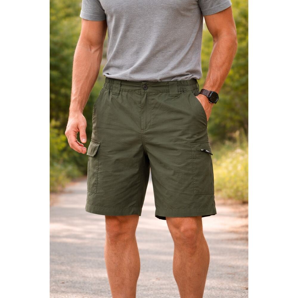 Viodia Dark Olive Green Cargo Shorts XXL Lightweight Outdoor Hiking